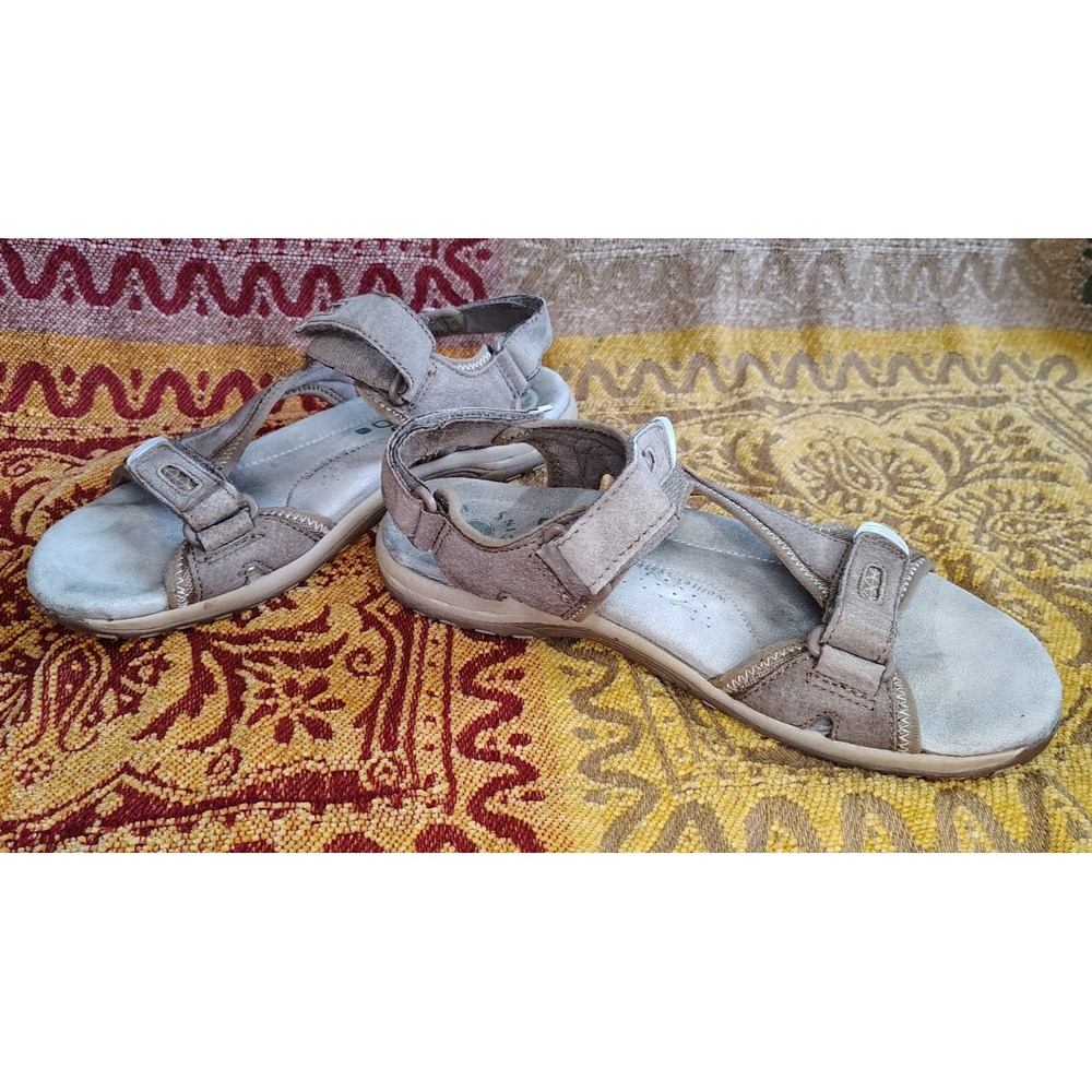 Earth Origins Tan 9M Sandals Leather Upper 'Brinkley'‎ 2018S Adjustable